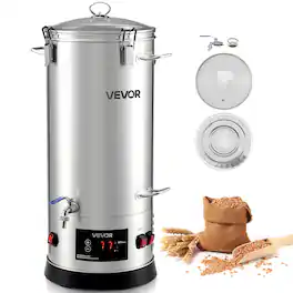 VEVOR - Beer Brewing Equipment, 8 Gal/30L 304 Stainless Steel Home Beer Brewer,1500W All-in-One Home Brewing Kit - Silver