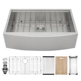Lordear - 33"x 21" x 9" Inch Apron Front Workstation Kitchen Sink 16 gauge Sink - Stainless Steel