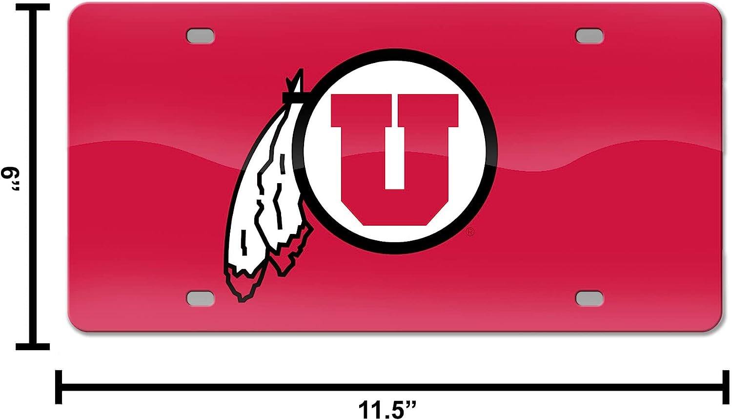 Alt View 1. Rico Industries - Utah Utes Red Mirrored Laser Cut License Plate Laser Tag - Multi.