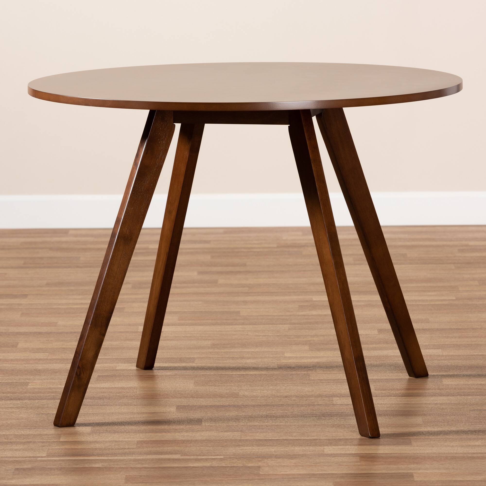 Baxton Studio - Alana Mid-Century Modern Transitional Finished Round Wood Dining Table - Walnut