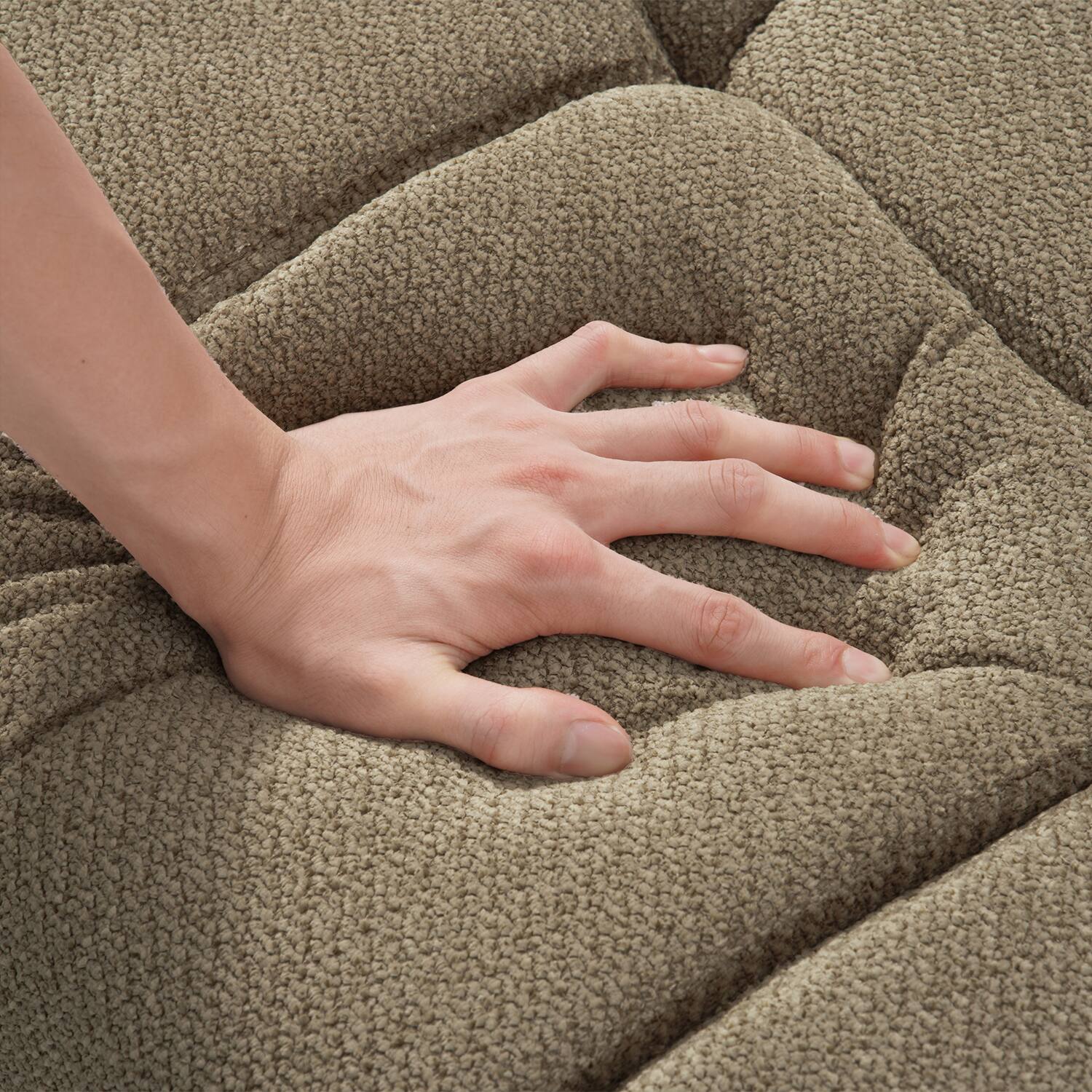 Back. Homsee - High Back L-Shaped Chenille Sectional Sofa, 4-Seater Couch with Firm Cushion, Modern Comfy Living Room Furniture - Brown.