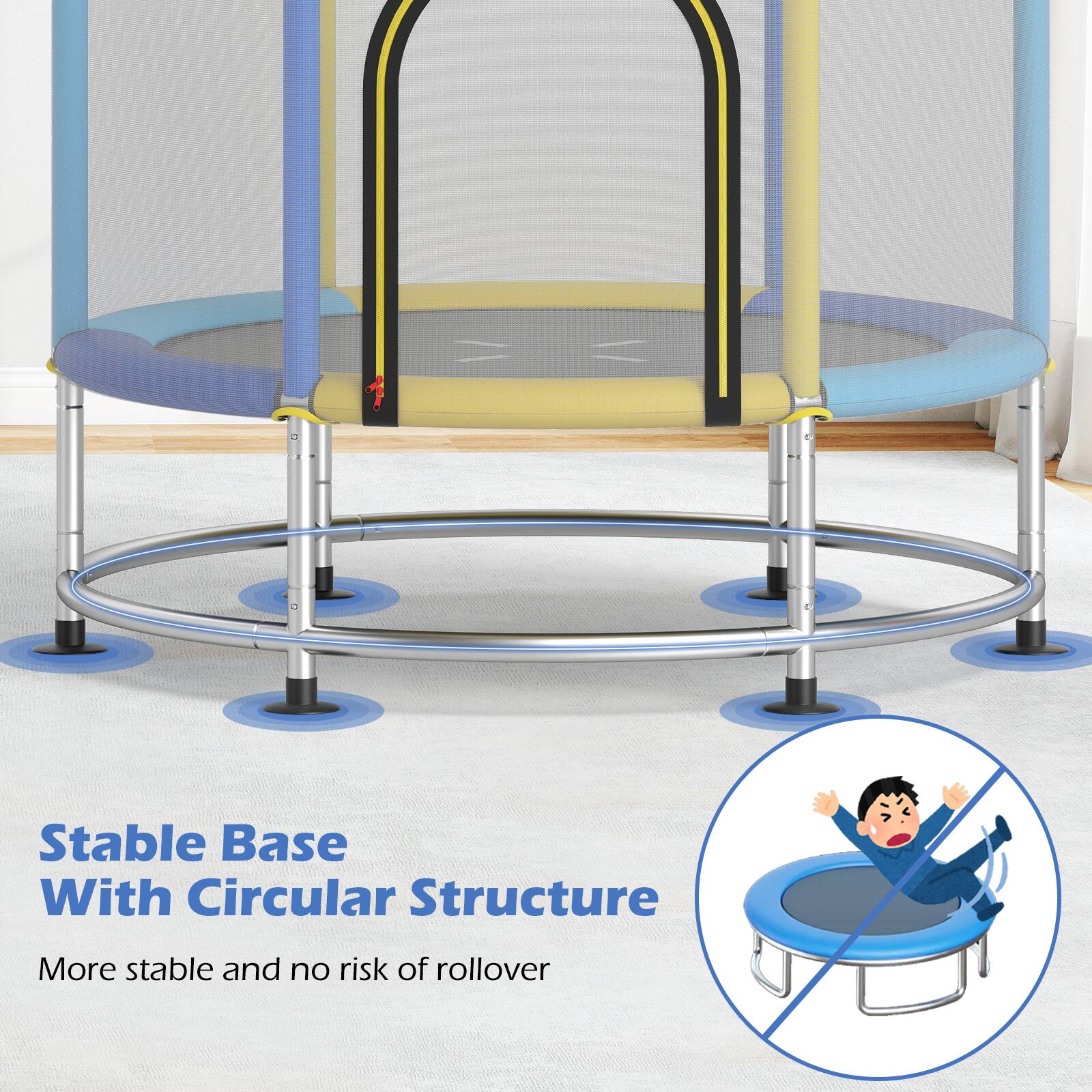 Stable Base With Circular Structure  
More stable and no risk of rollover