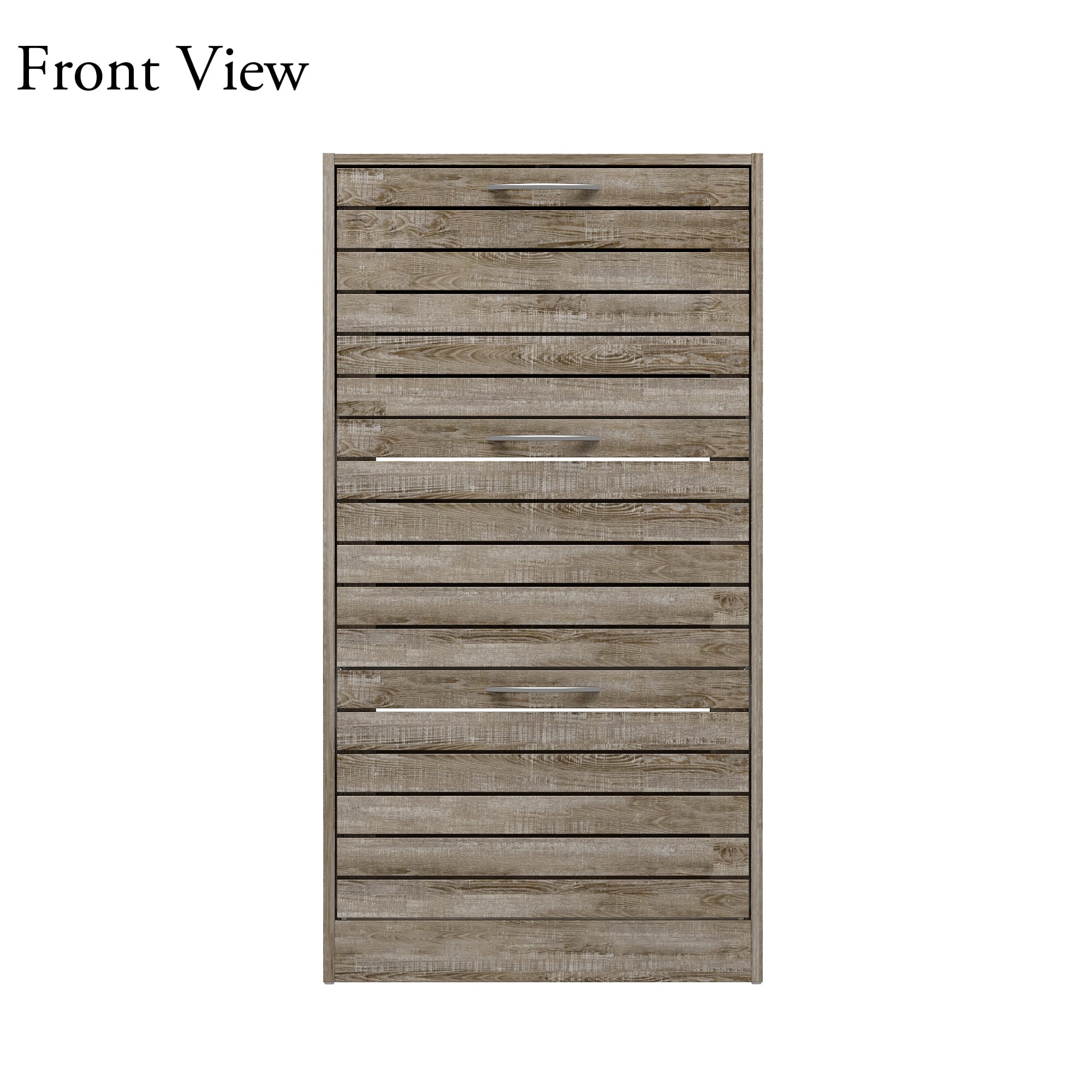 Famapy - Rustic Wood Shoe Cabinet with 3 Flip - Down Drawers & Adjustable Shelves – Ideal for Entryway Organization - Wooden