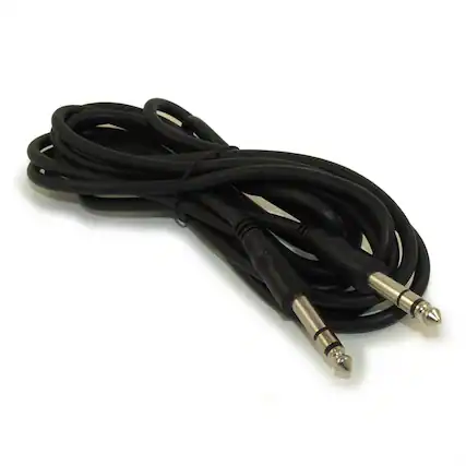 Front. Vivitar - 10ft 1/4" Stereo TRS Phone Cable, Male to Male, 28AWG, Nickel Plated - Black.