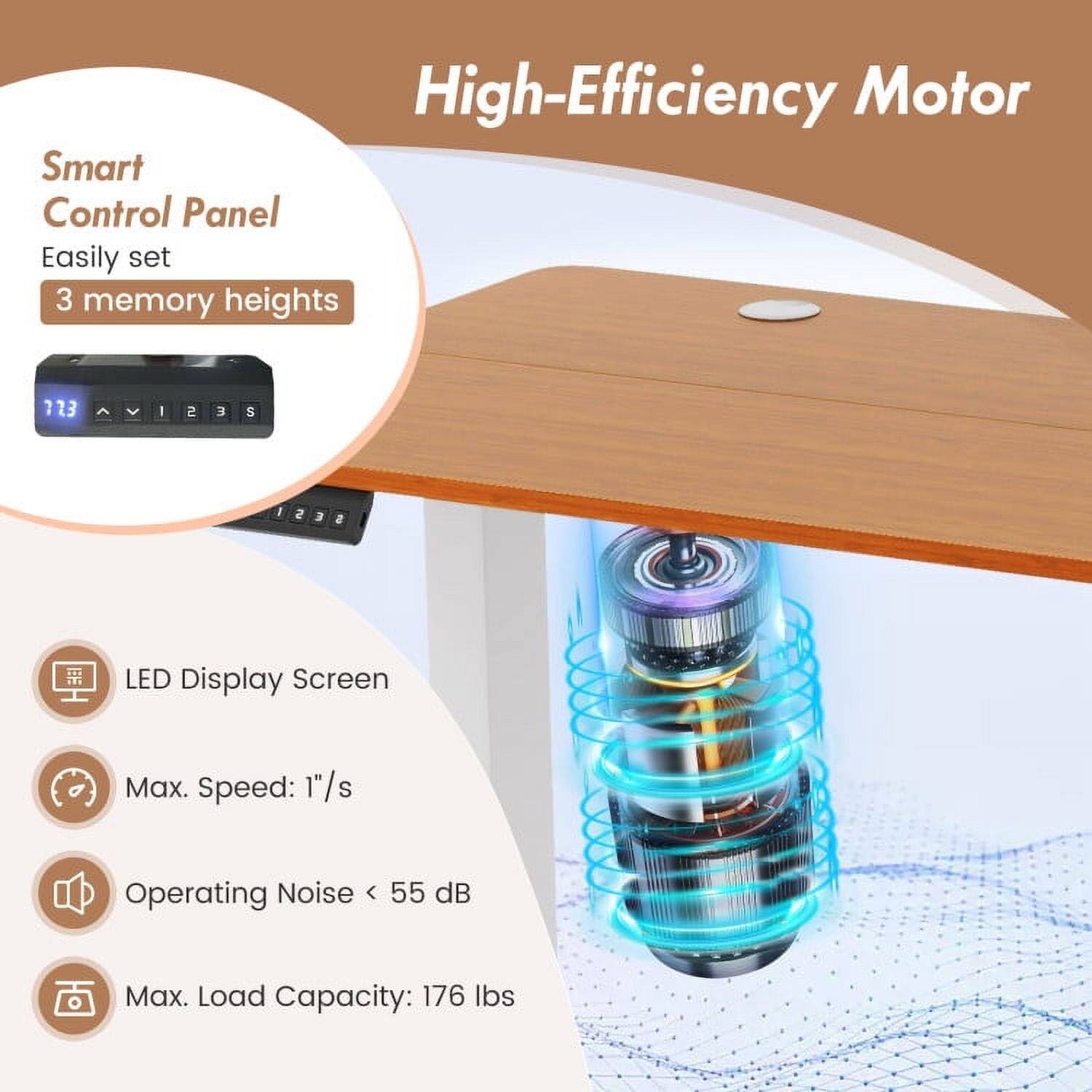High-Efficiency Motor

Smart Control Panel
Easily set 3 memory heights

LED Display Screen
Max. Speed: 1" 1/s
Operating Noise < 55 dB
Max. Load Capacity: 176 lbs