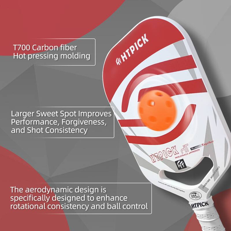 T700 Carbon fiber  
Hot pressing molding  

Larger Sweet Spot Improves Performance, Forgiveness, and Shot Consistency  

The aerodynamic design is specifically designed to enhance rotational consistency and ball control  

HTPICK