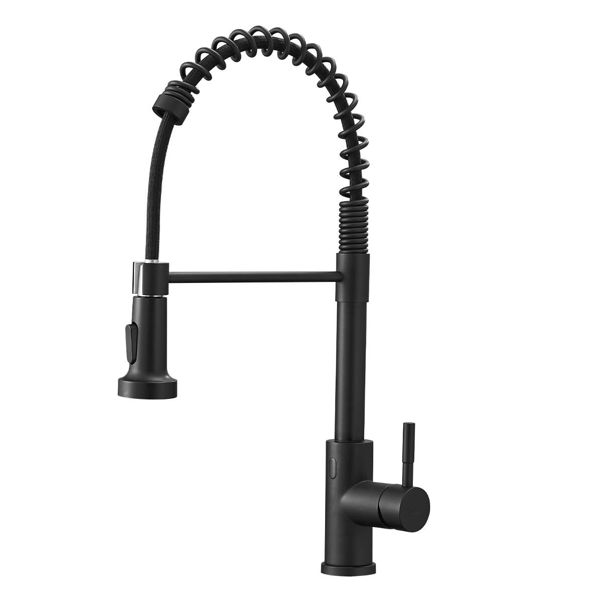 Back. Ropilly - Ropilly Touchless Kitchen Faucet with Pull Out Sprayer, Black Hands Free Kitchen Faucet, Single Handle - Black.