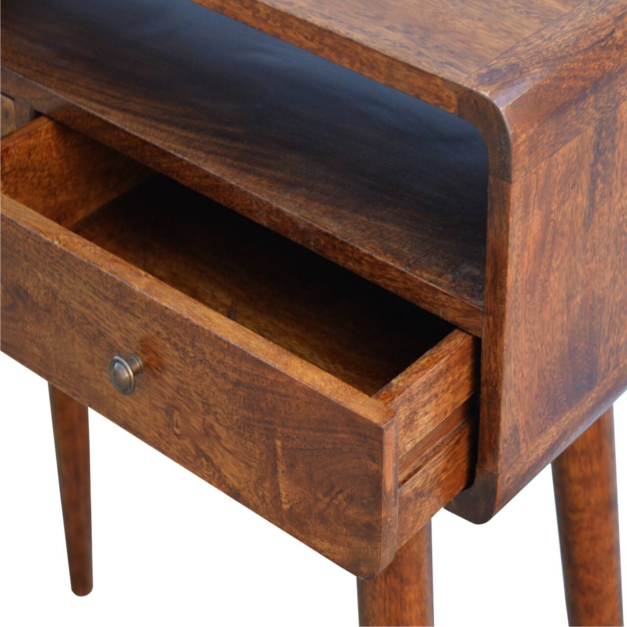 Alt View 3. Artisan Furniture - Artisan Furniture Solid Wood Curved Chestnut Console Table - Brown.