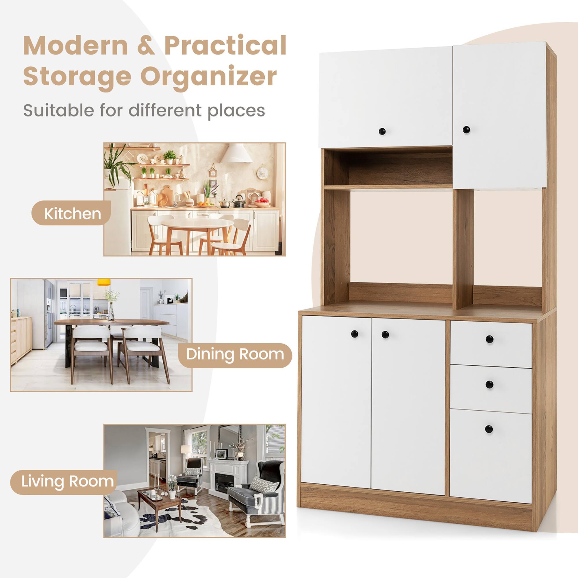 Modern & Practical Storage Organizer
Suitable for different places
Kitchen
Dining Room
Living Room