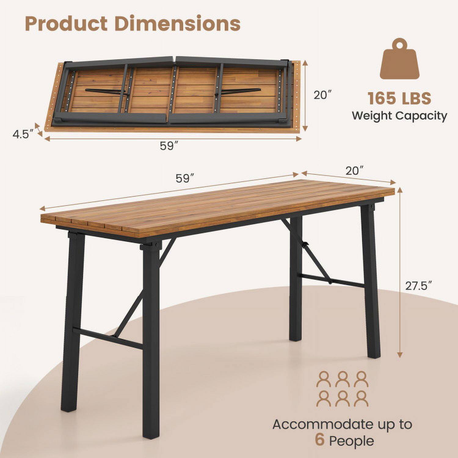 Product Dimensions:  
4.5" x 59" x 20" x 27.5"  

Weight Capacity: 165 LBS  

Accommodate up to 6 People