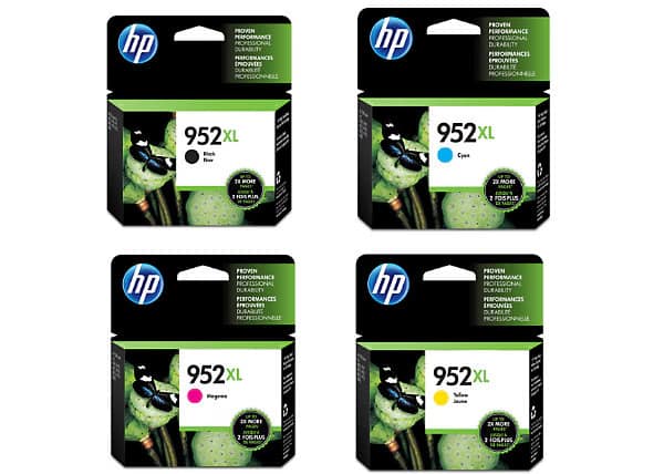 HP - 952XL (CMYK) High Yield Original Ink Cartridge, 4-Pack Bundle
