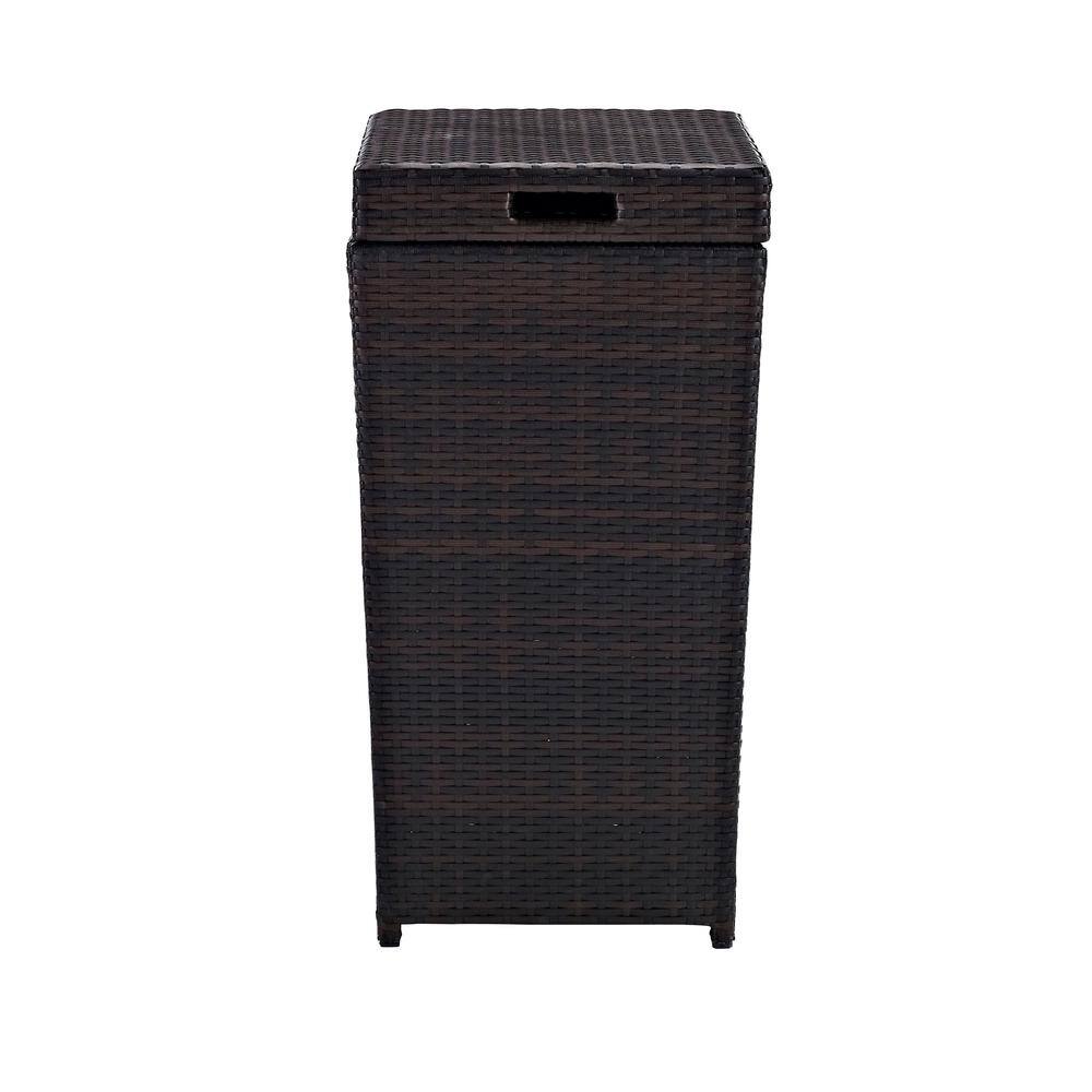 Left. Crosley Furniture - Palm Harbor Wicker Outdoor Trash Can - Brown.