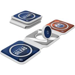Keyscaper - Edmonton Oilers 3-in-1 Foldable Charger - White