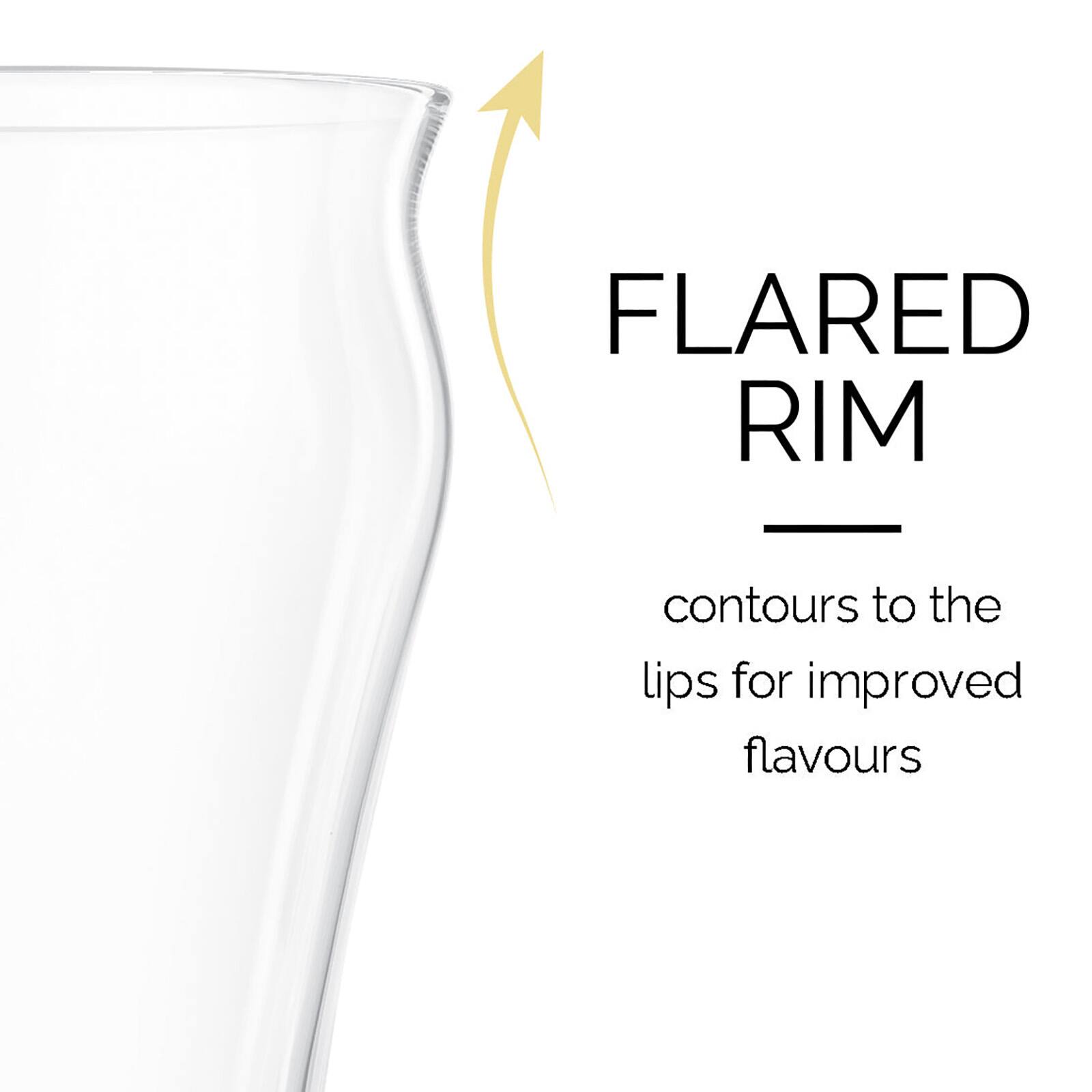 FLARED RIM

Contours to the lips for improved flavours