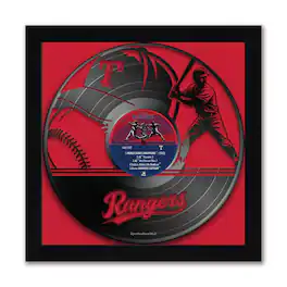 Sporticulture - Texas Rangers Framed 13" x 13" Vinyl Record Art Print - Multicolor