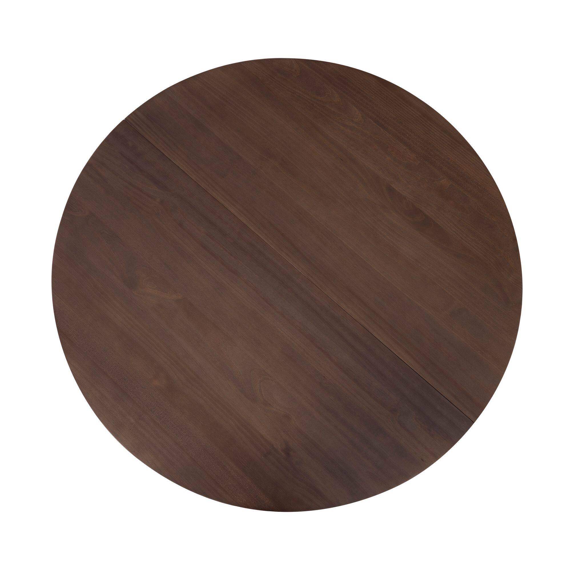 Alt View 8. Plank+Beam - Lido Round Dining Table (38in / 966mm)|| Walnut - Walnut.