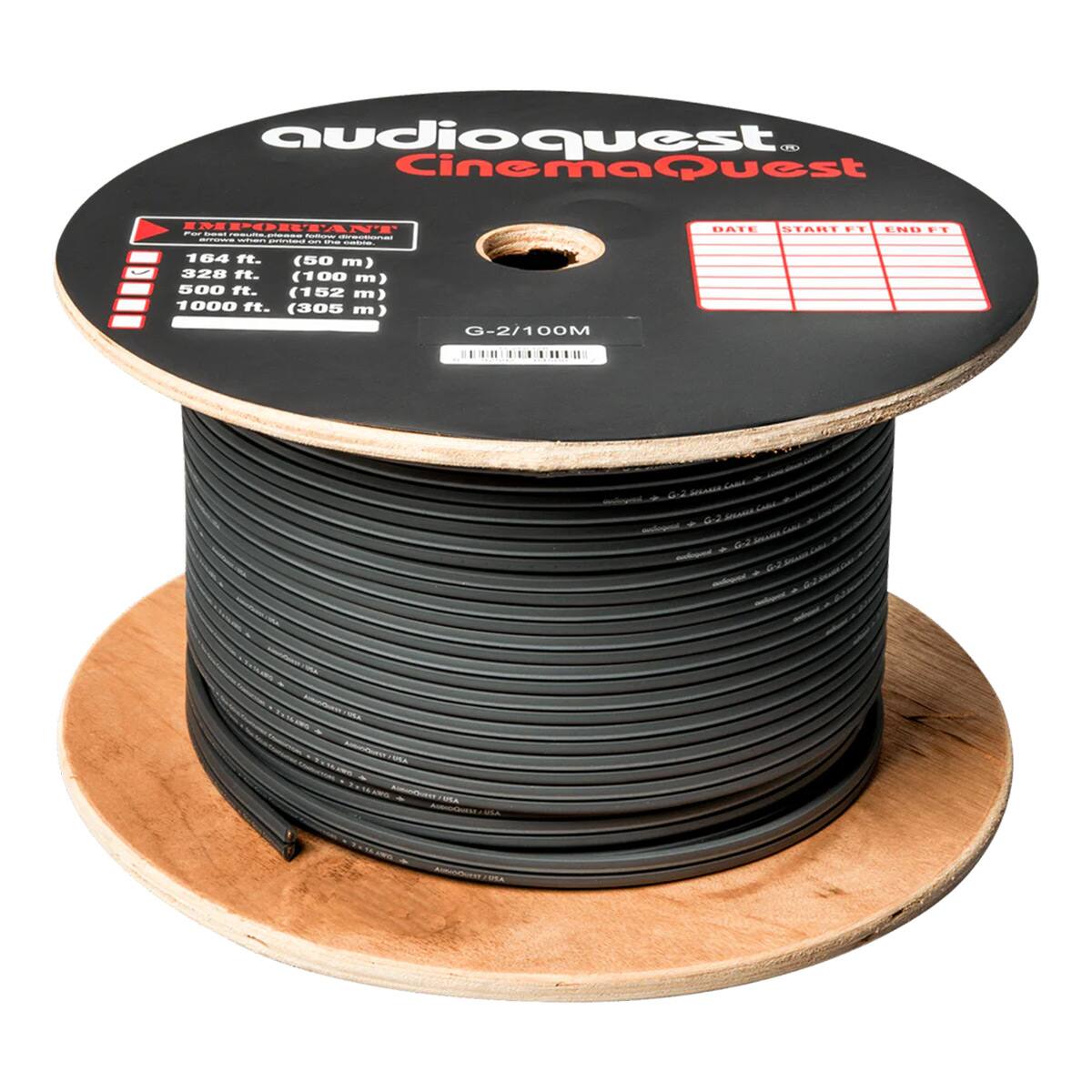 audioquest CinemaQuest  
IMPORTANT  
164 ft. (50 m)  
328 ft. (100 m)  
500 ft. (152 m)  
1000 ft. (305 m)  
G-2/100M  
DATE START FT. END FT.