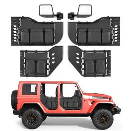 VEVOR - Jeep Tube Doors, 4-Door, Compatible with 2018-2026 Jeep Wrangler JL & 2020-2026 Gladiator JT, Steel Off Road Front - Black