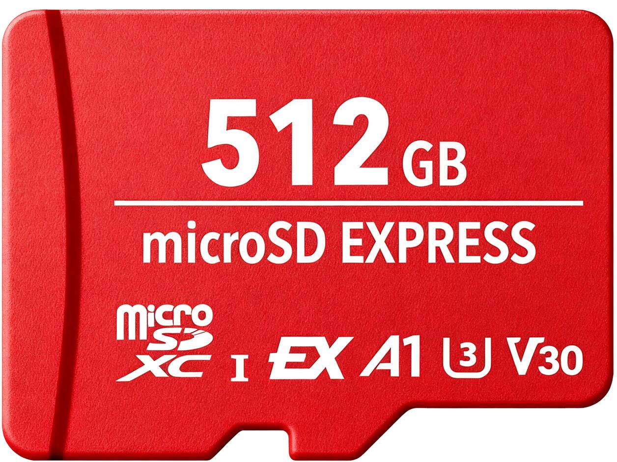 512 GB  
microSD EXPRESS  
microSD XC  
EX A1  
I  
3  
V30