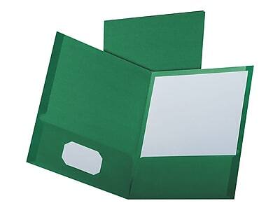Oxford - Linen 2-Pocket Portfolio Folders, 25/Box (53434EE) - Hunter Green