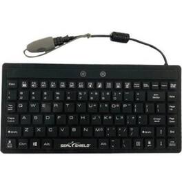 Seal Shield - Silk Mini Glow Waterproof Silicone Backlit Keyboard - Cable Connectivity - USB Interface - English (US) - PC - Black