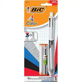 BIC America - BIC 4 Color Retractable 3+1 Ballpoint Pen and Mechanical Pencil, Medium Point (MMLP1AST)