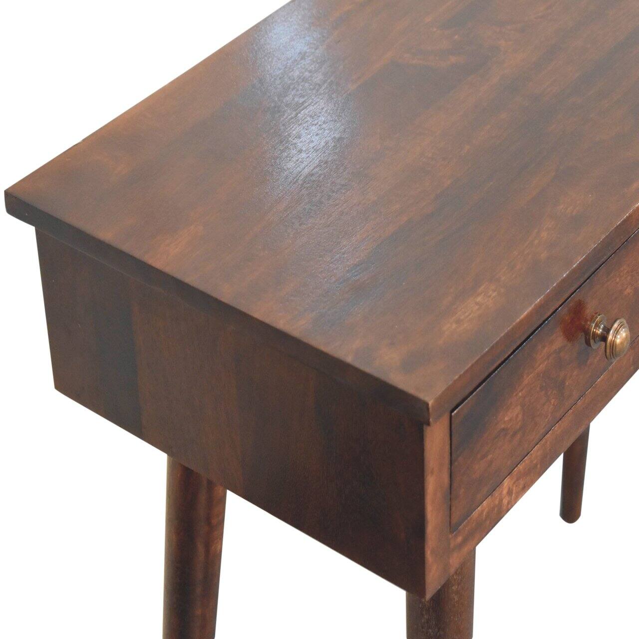 Back. Artisan Furniture - California Walnut Hallway 2 Drawer Console Table - Dark Brown.
