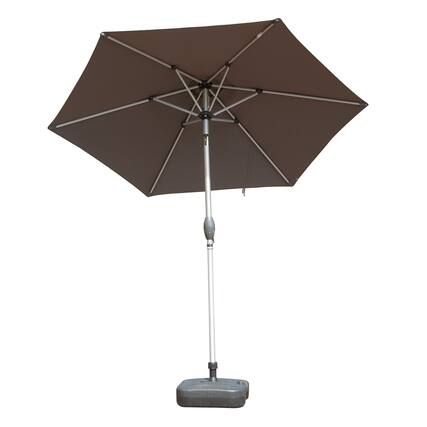 Front. Boyel Living - Outdoor Patio Umbrella Aluminum Pole 8 Ribs UV Protection Waterproof with Tilt and Crank - Gray.