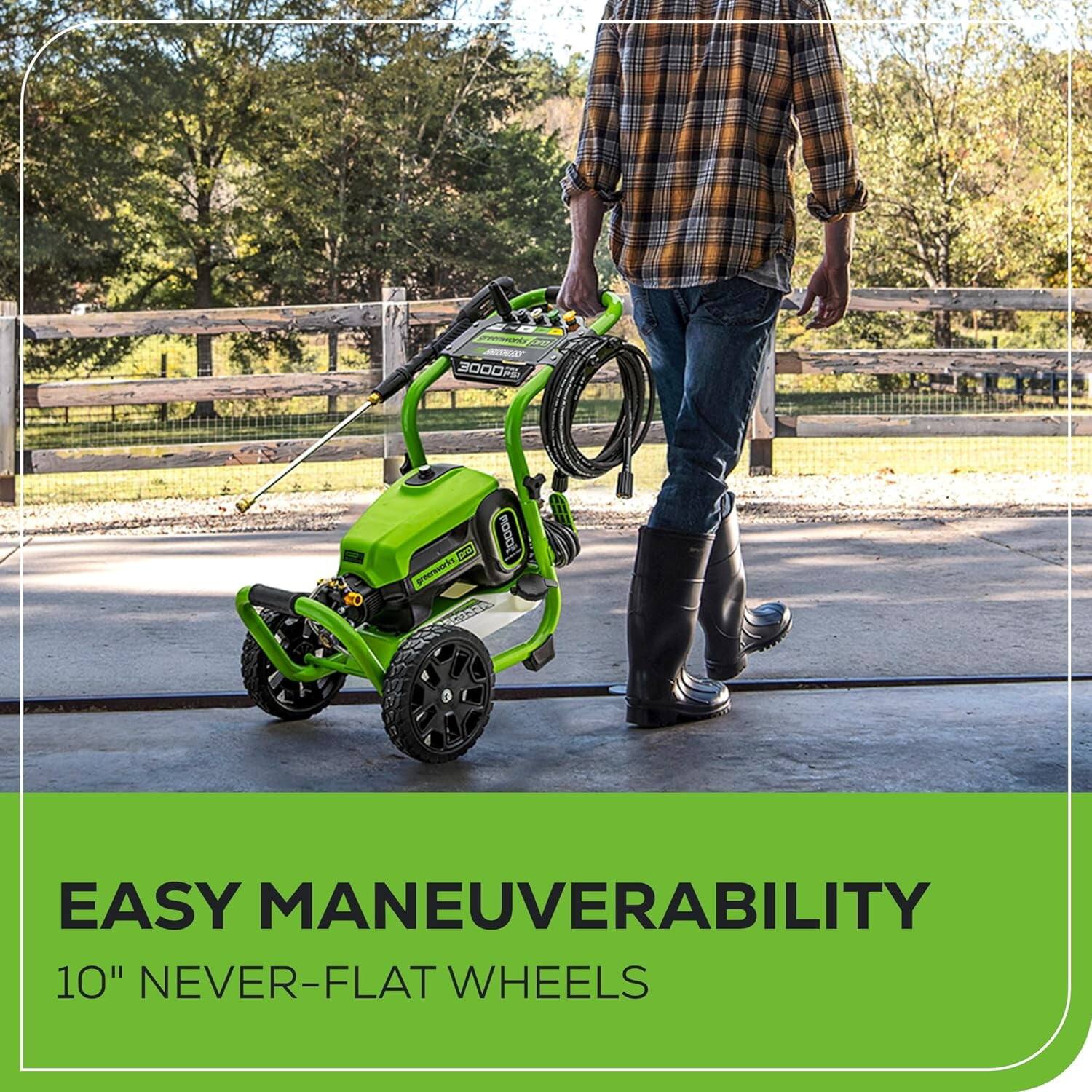 ARO 3000 B nooat gremonrs  
EASY MANEUVERABILITY  
10" NEVER-FLAT WHEELS
