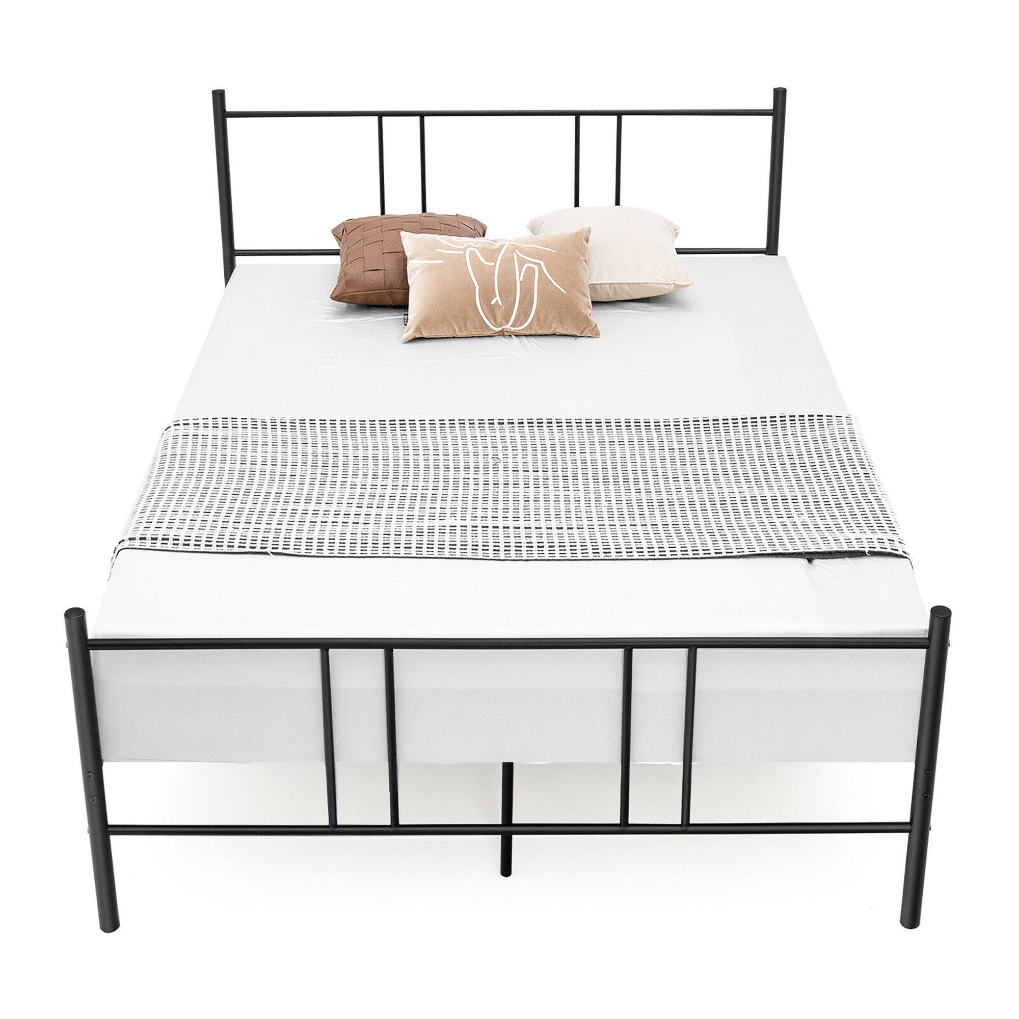 Alt View 1. Gymax - Gymax Full Size Steel Platform Bed Frame Headboard Heavy-Duty Mattress Foundation - Black.