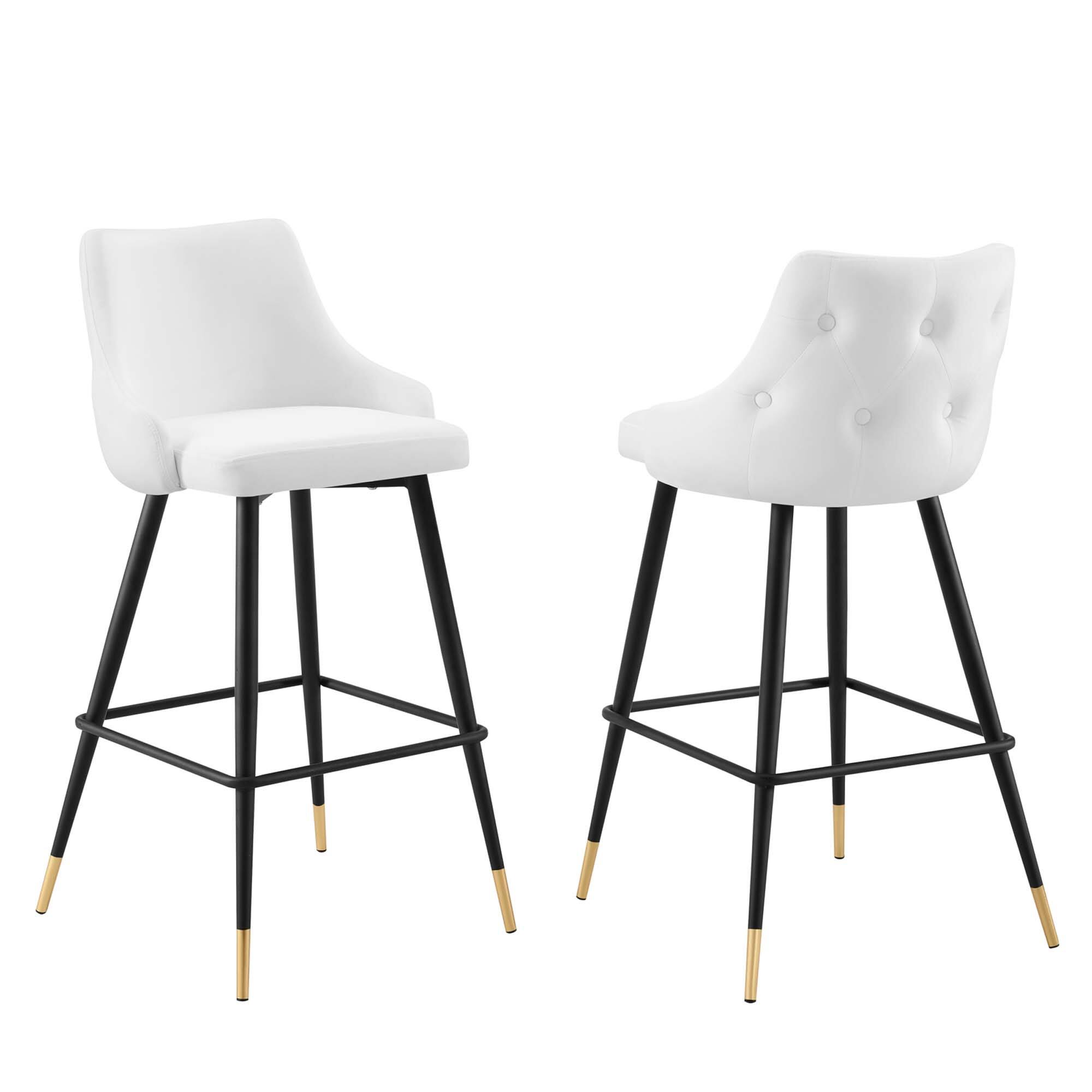 Angle. Modway - Adorn Performance Velvet Bar Stool Set of 2 by Modway - White.