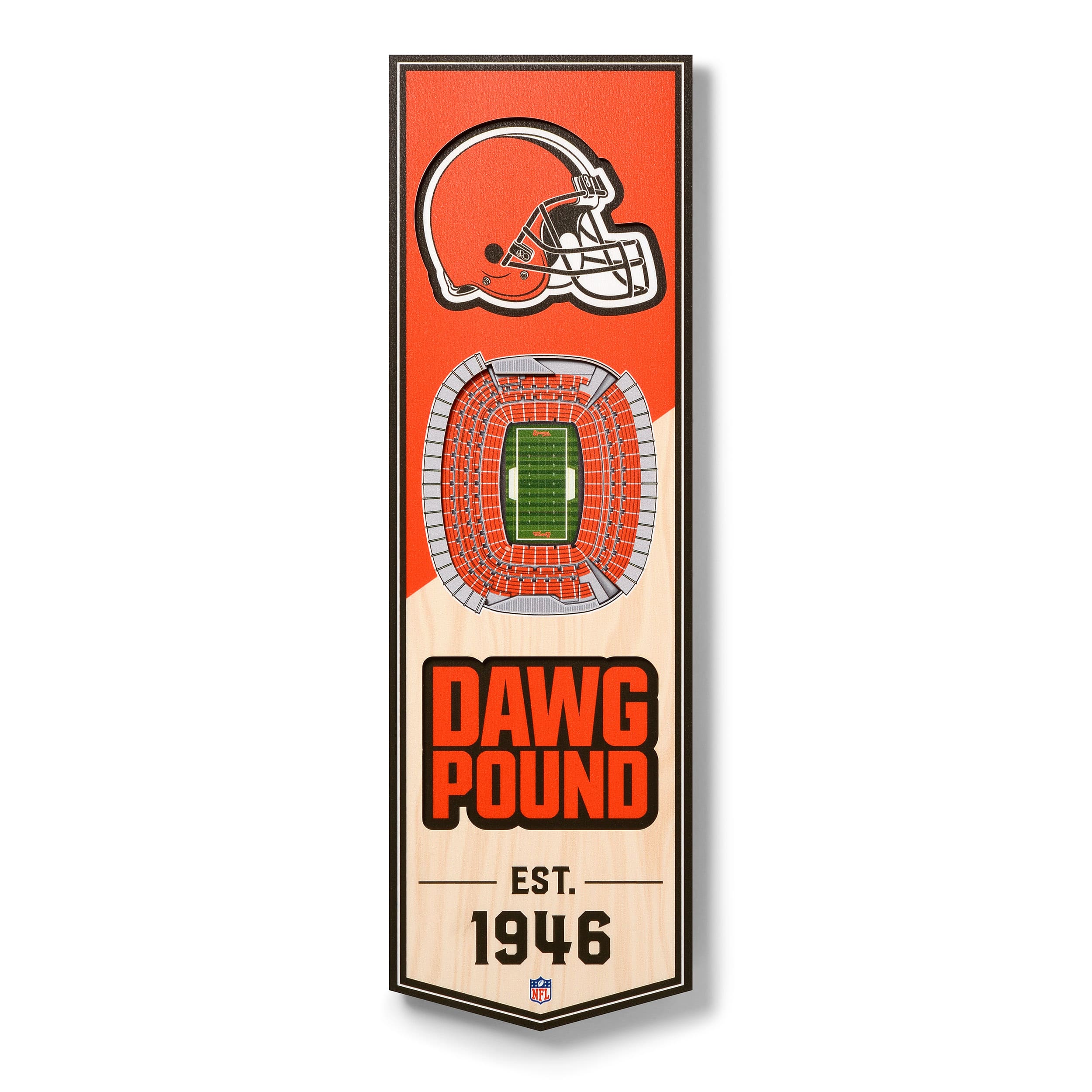 YouTheFan - Cleveland Browns 6'' x 19'' 3D StadiumView Banner - Multicolor price history on PriceWatchPro