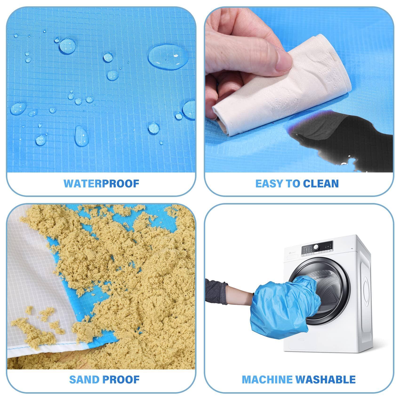 - WATERPROOF
- EASY TO CLEAN
- SAND PROOF
- MACHINE WASHABLE