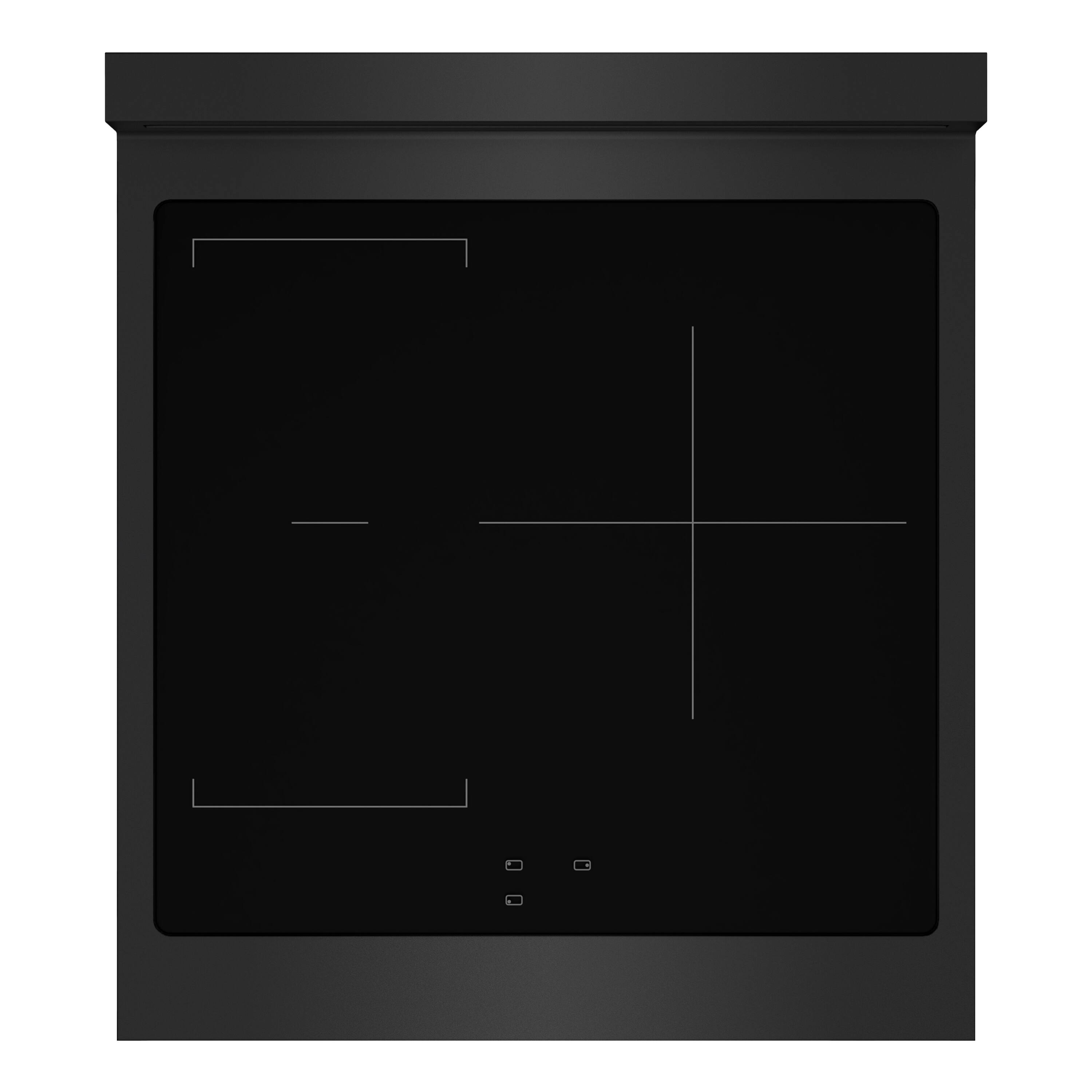 Back. ZLINE - Autograph 24 in. 3.2 cu. ft. Paramount Freestanding Induction Range with 3 Burners in Black Steel with Bronze Accents - Black Stainless Steel.