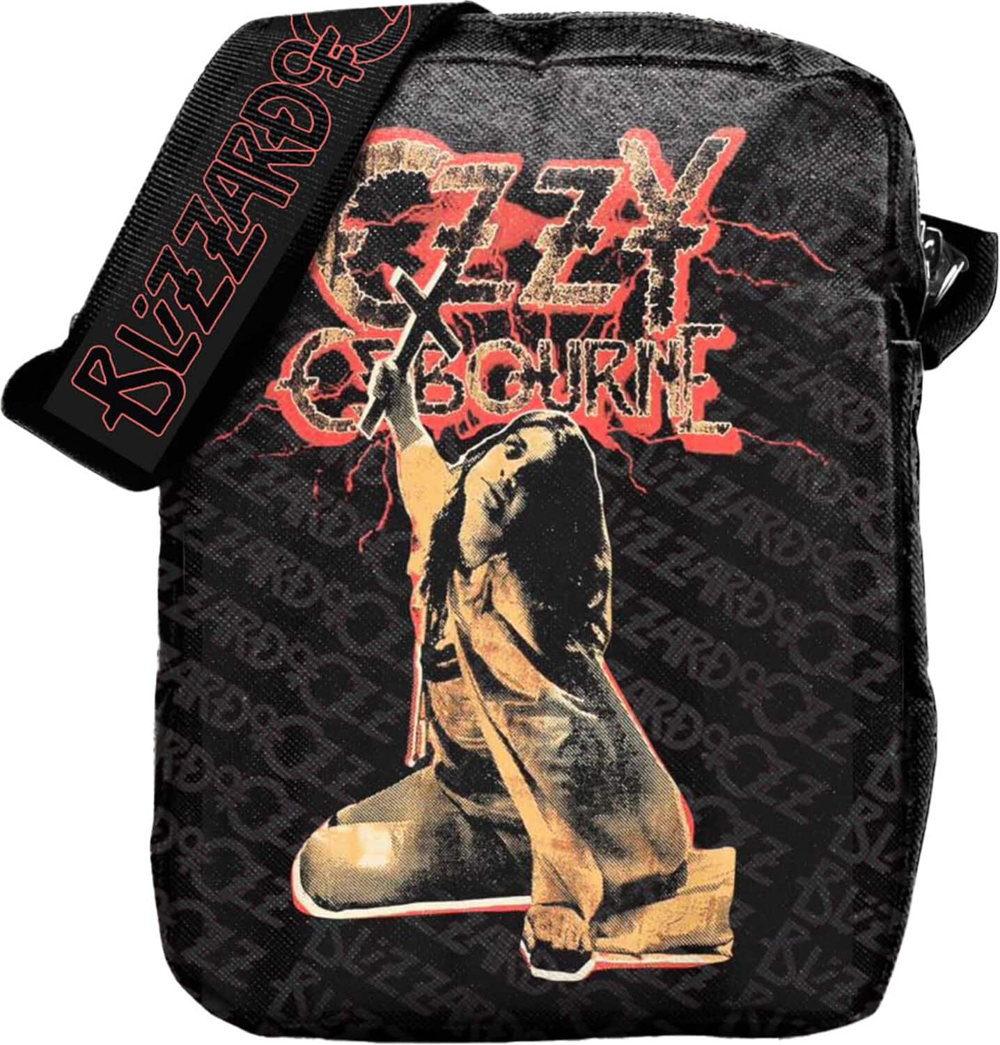 PopMarket - Ozzy Osbourne - Rocksax - Ozzy Osbourne - Blizzard of Oz - Crossbody Bag with Stash Pockets (Black) - Multicolor