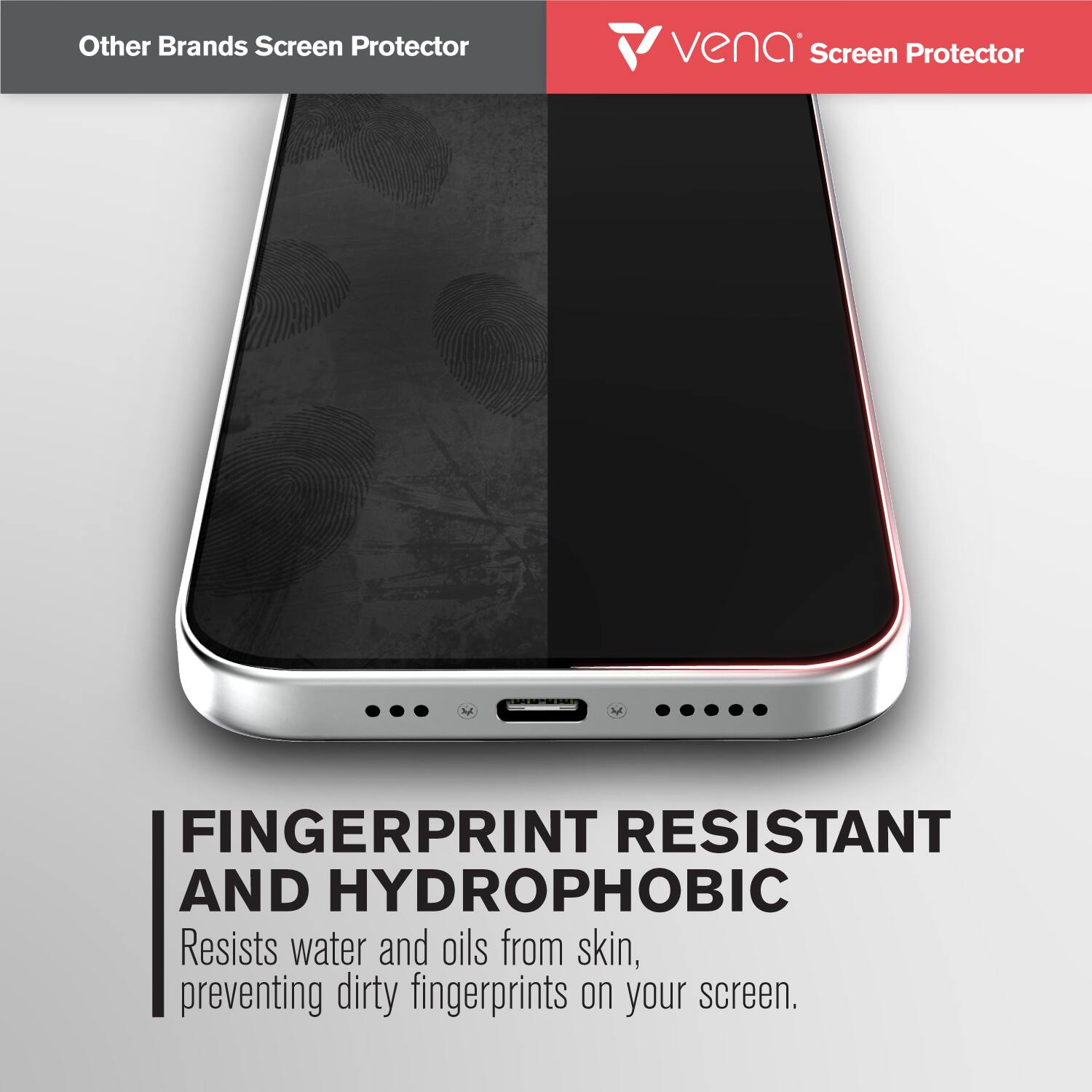 Other Brands Screen Protector

vena Screen Protector

FINGERPRINT RESISTANT AND HYDROPHOBIC

Resists water and oils from skin, preventing dirty fingerprints on your screen.