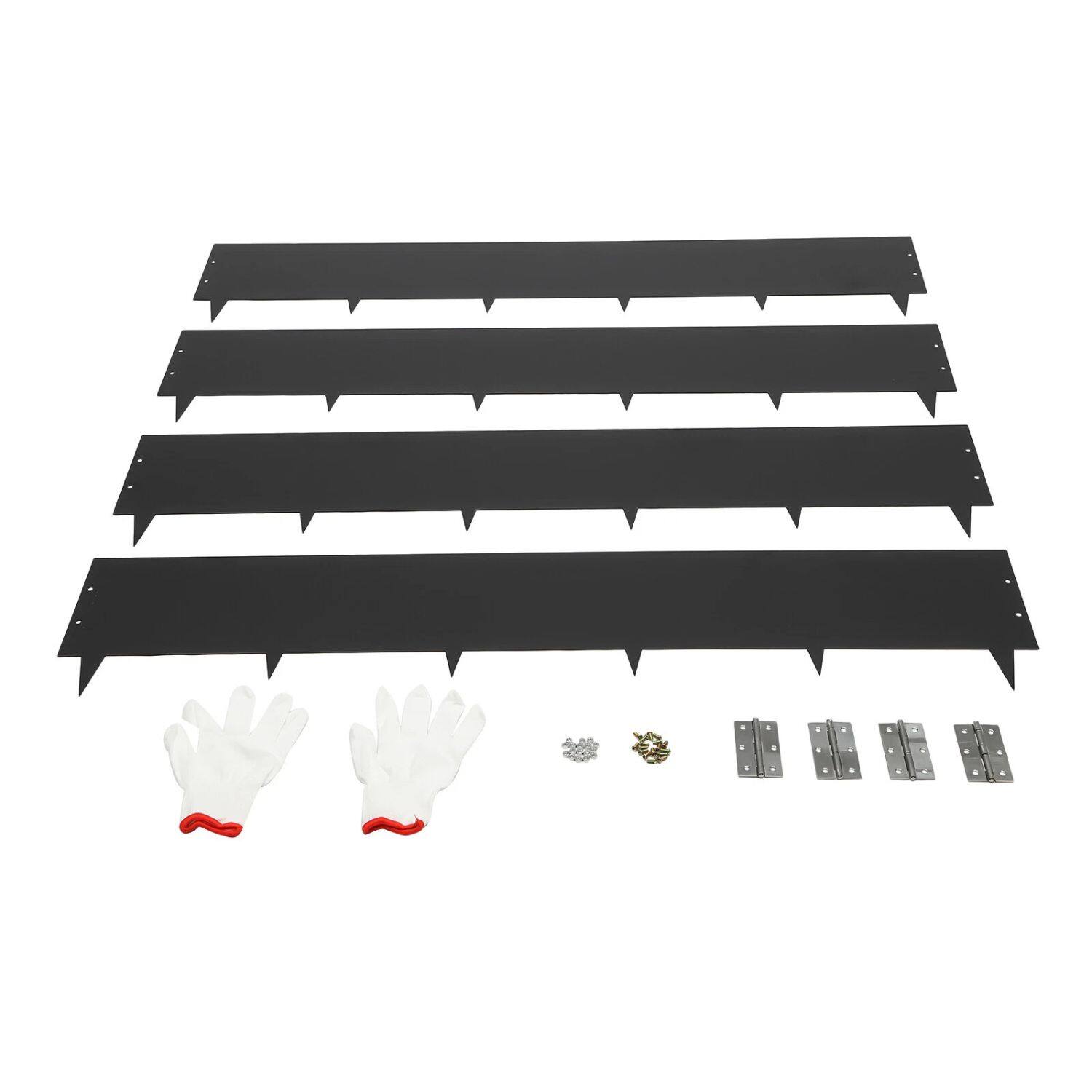 Angle. Home Collection - 4pcs Steel Lawn Edging Garden Landscape Yard Border Barrier Decor - Black.