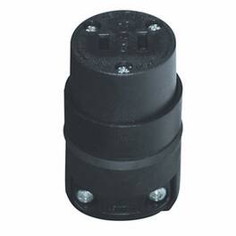 Leviton - 000-115CR-000 Connector Plug, 15A Non-grounding, 1.5 x 1.5 in - Black