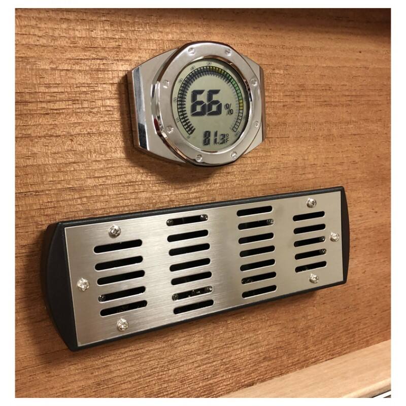 Left. Prestige - Watch Bezel Digital Hygrometer (Silver) - Silver Chrome Finish.