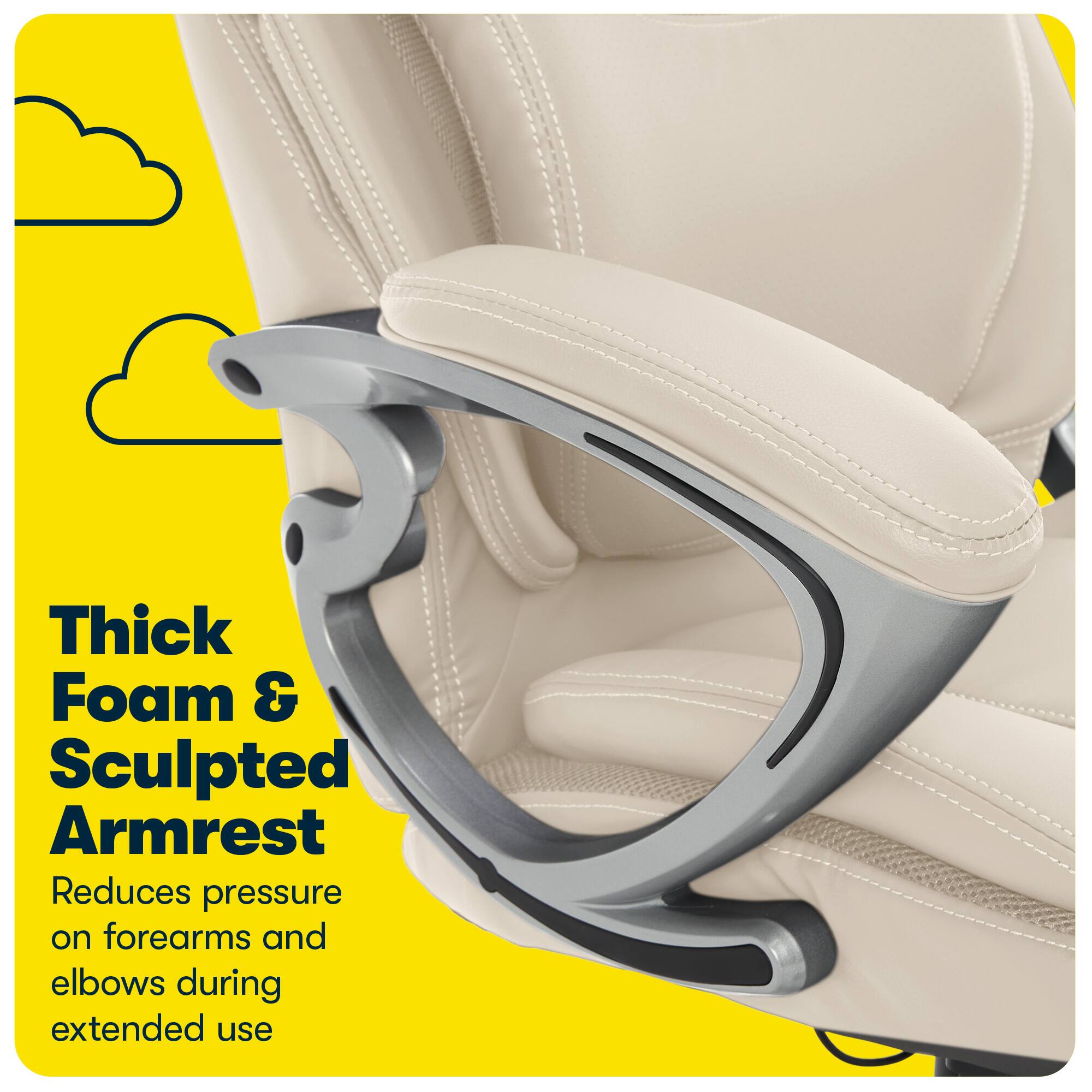 Alt View 14. Serta - Bryce Bonded Leather Executive Office Chair - Cream.