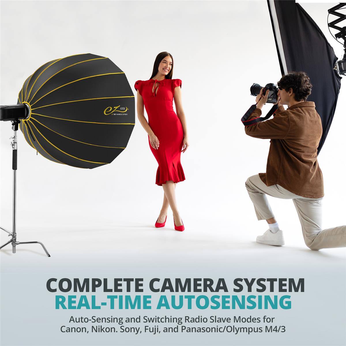COMPLETE CAMERA SYSTEM REAL-TIME AUTOSENSING

Auto-Sensing and Switching Radio Slave Modes for Canon, Nikon, Sony, Fuji, and Panasonic/Olympus M4/3
