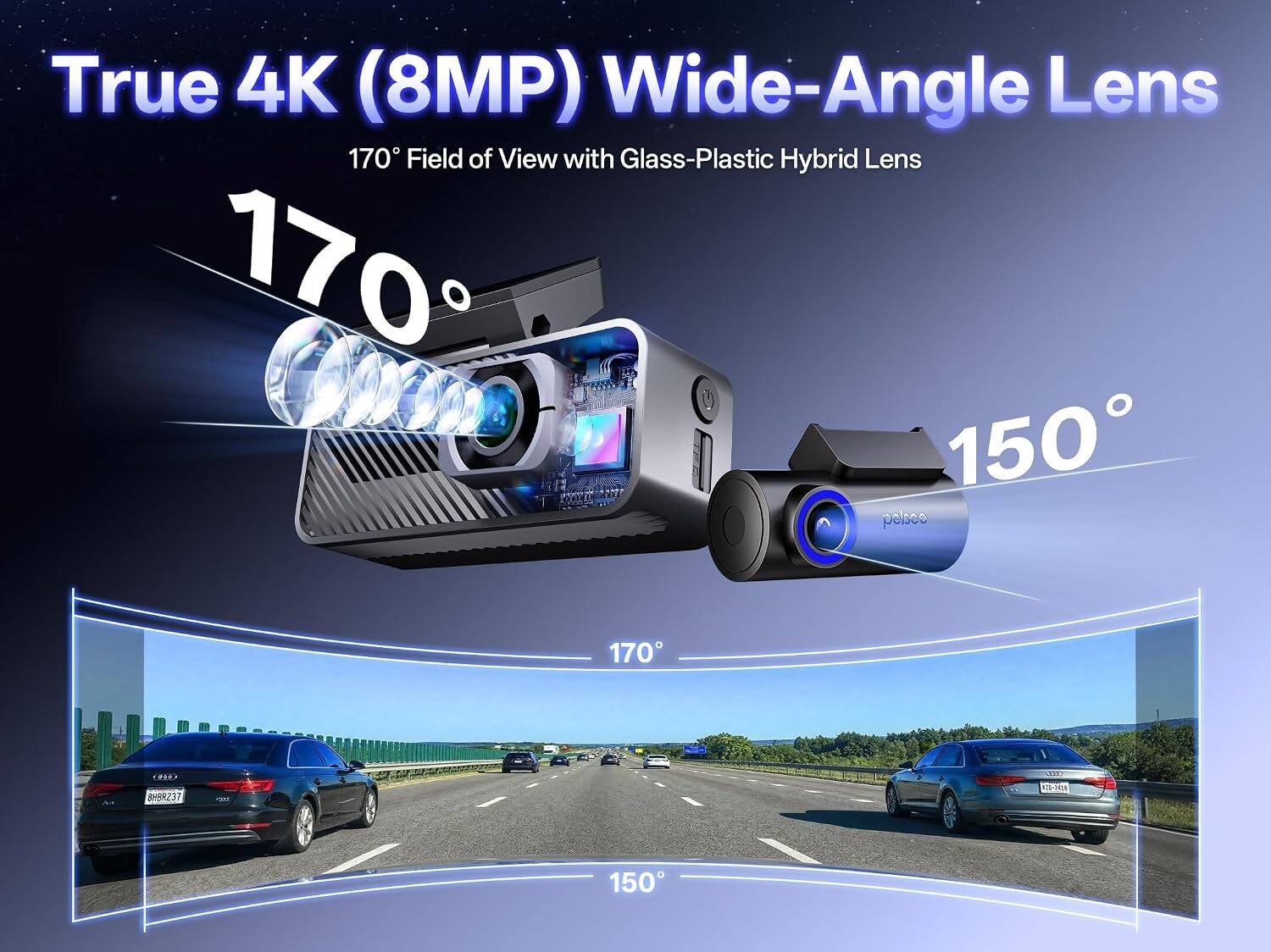 True 4K (8MP) Wide-Angle Lens 170° Field of View with Glass-Plastic Hybrid Lens

170°
150°

SMBR237
SEEP +26-3419