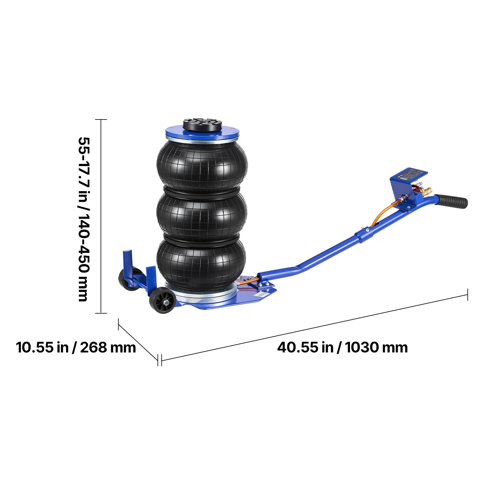 55-17.7 in / 140-450 mm  
10.55 in / 268 mm  
40.55 in / 1030 mm