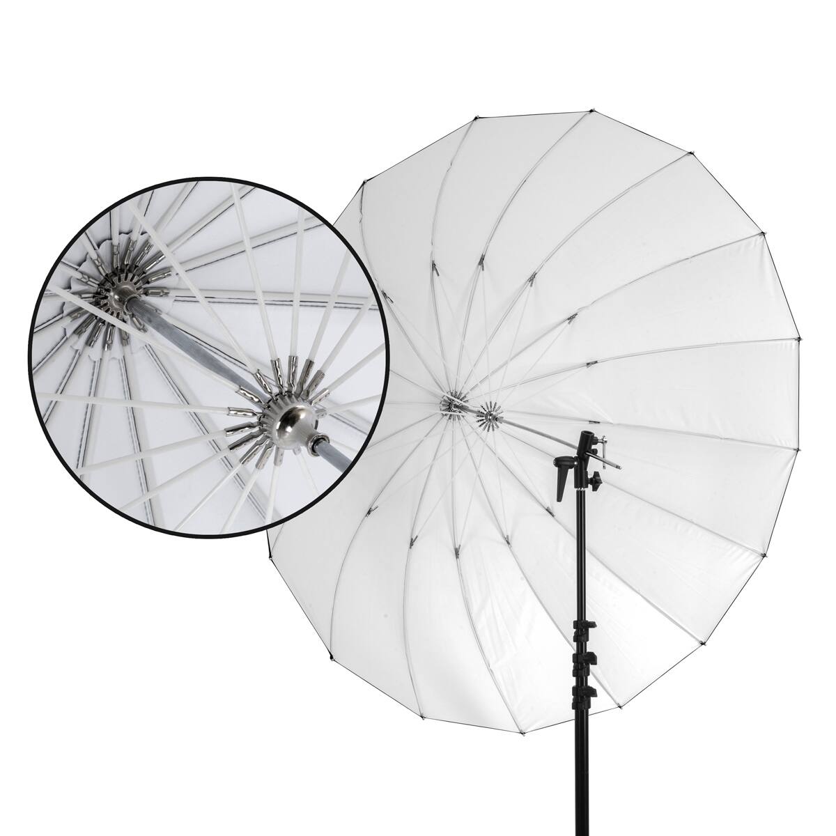 Alt View 4. Glow - Glow Easy Lock Large Deep White Fiberglass Umbrella (51").