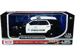 2015 Ford Police Interceptor Utility "San Gabriel Police" (California) Black and White 1/24 Model Car by Motormax