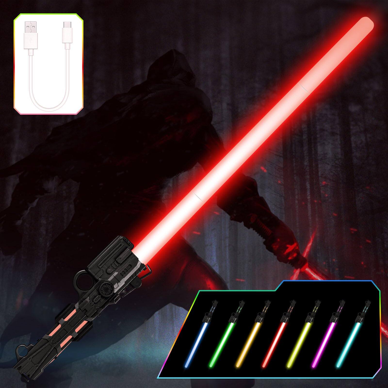 1pc Rechargeable Light Up Saber-black