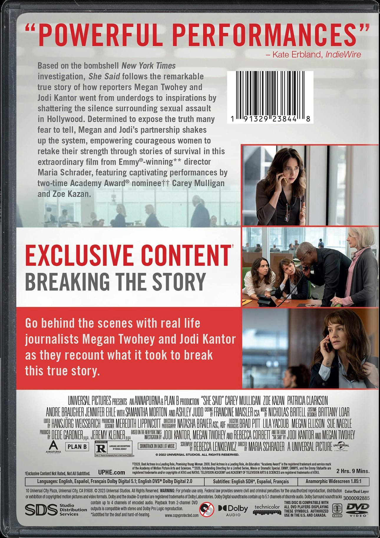 Back. She Said [DVD].