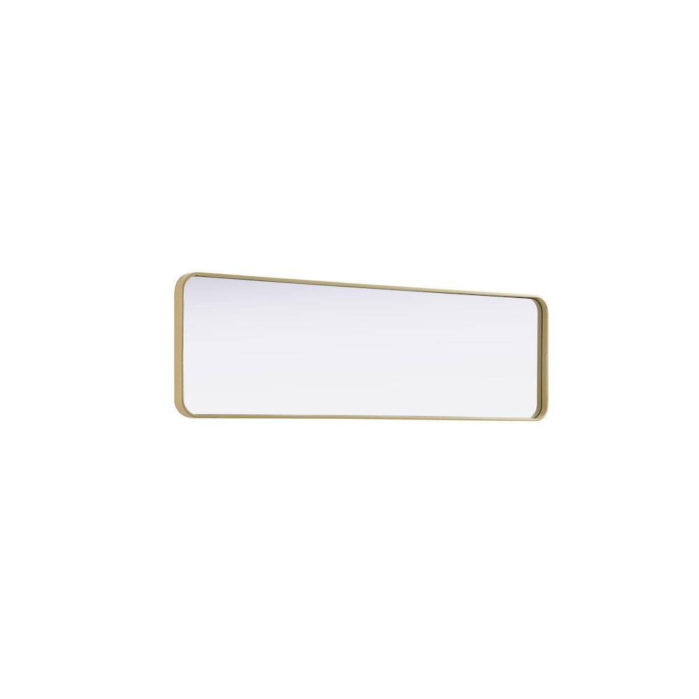 Alt View 1. Elegant Decor - Contour Metal Rectangle Mirror 18x60 in Brass - Brass.