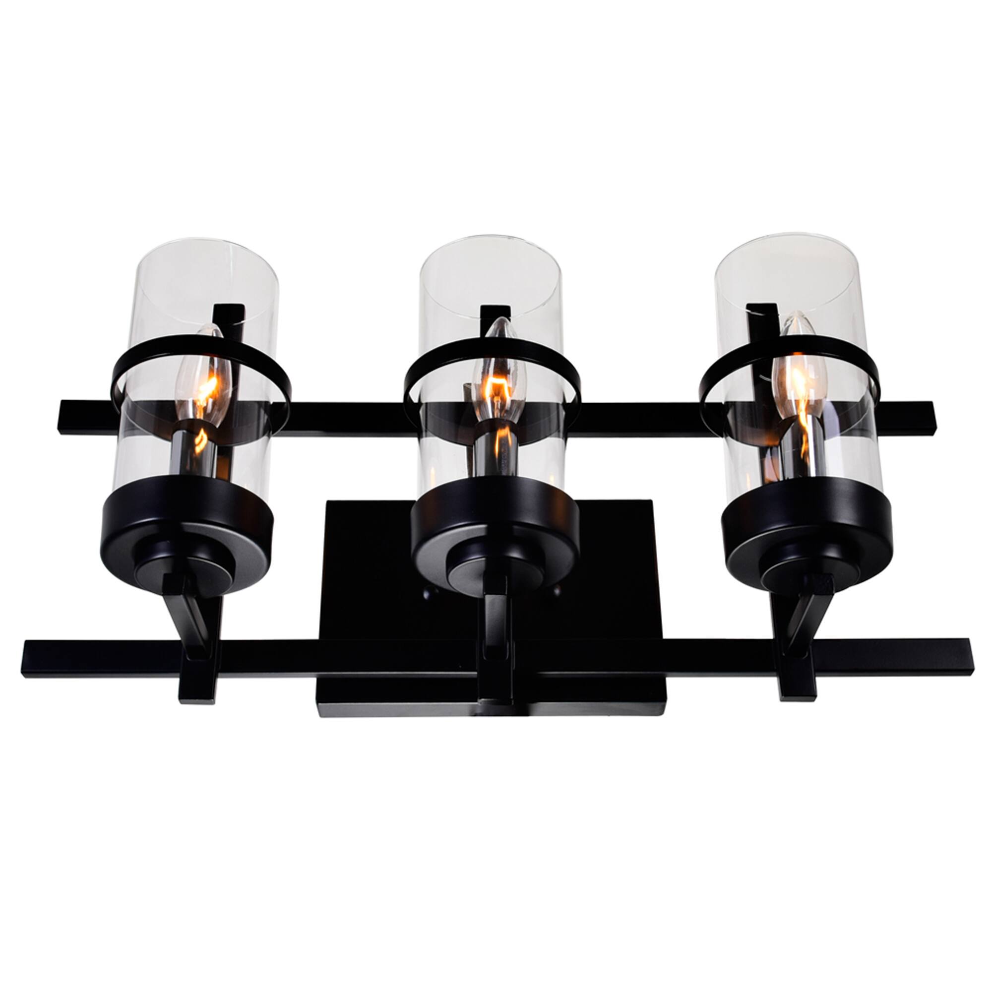 Alt View 1. CWI Lighting - Sierra 3 Light Wall Sconce With Black Finish - Black.