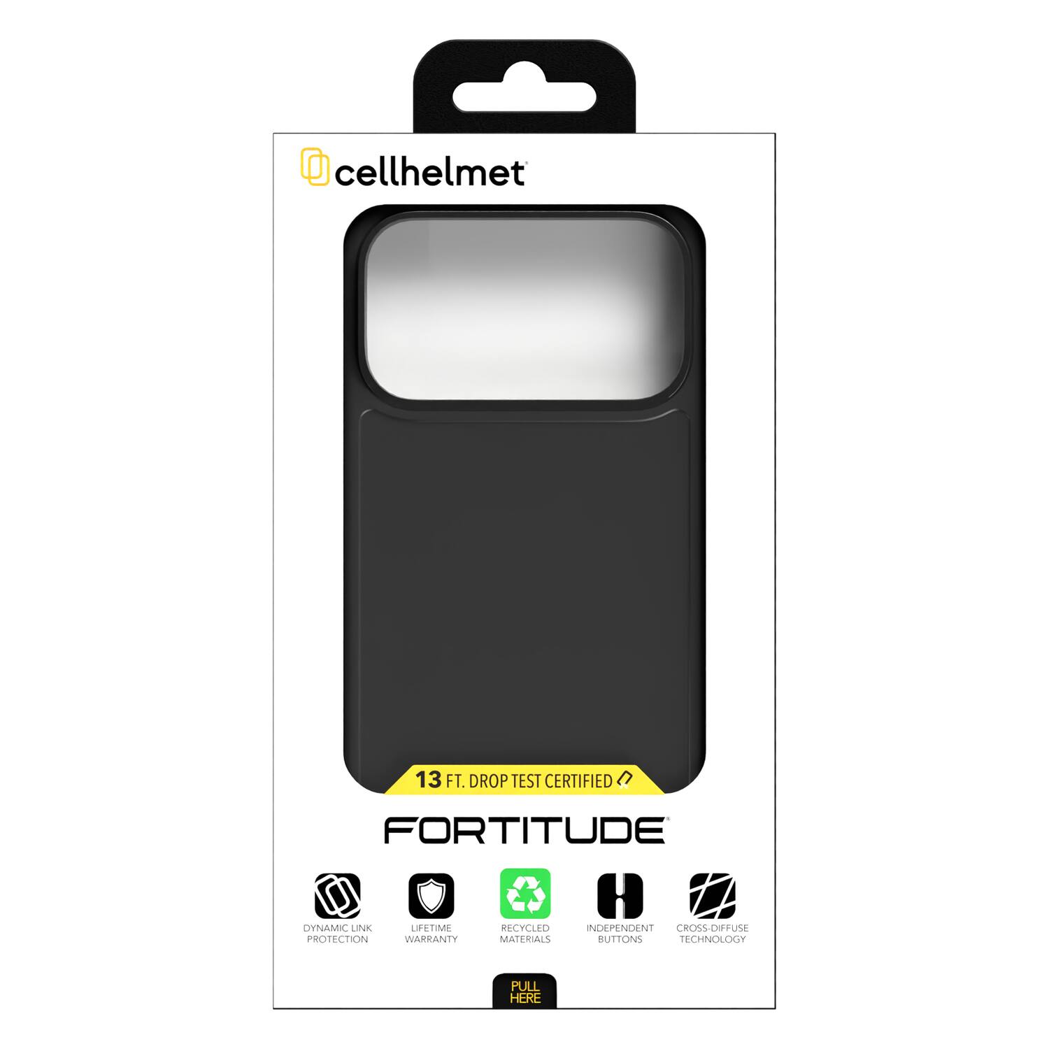 cellhelmet  
13 FT. DROP TEST CERTIFIED  
FORTITUDE  
DYNAMIC LINK  
LIFETIME WARRANTY  
RECYCLED MATERIALS  
INDEPENDENT CROSS-DIFFUSE PROTECTION  
BUTTONS TECHNOLOGY  
PULL HERE